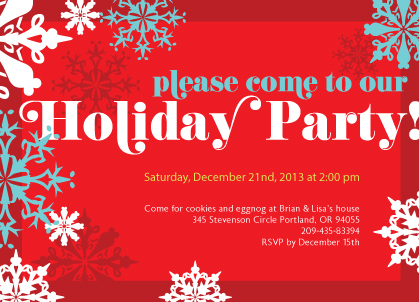 Christmas Party Invitations on Holiday Party Invitations  Holiday Party Invites   Announcements