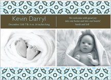 Birth Announcement with photo - baby boy blue circles