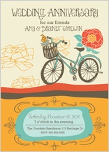 Anniversary Party Invitation - wedding anniversary - vintage bike Anniversary Party Invitation - wedding anniversary - vintage bike