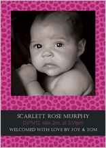Birth Announcement with photo - animal print