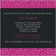 Baby Shower Invitation - animal print