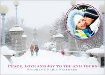 Holiday Cards - snowy stroll in boston public garden