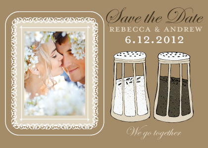 Save the Date Card with photo - Salt & Pepper - Wedding