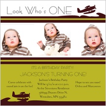 Birthday Party Invitation with photo - flying 1st birthday Birthday Party Invitation with photo - flying 1st birthday