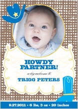 Birth Announcement - howdy partner!