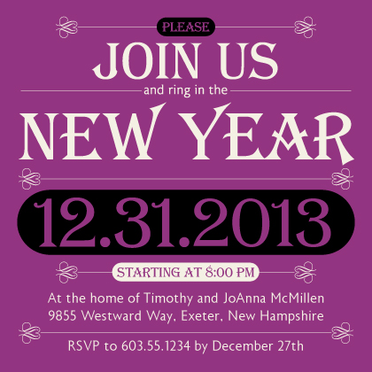 Holiday Party Invitations - New Years Jewels
