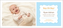Birth Announcement with photo - boy oh boy!