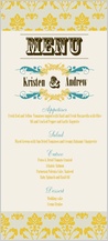 Menu - vintage gold pattern wedding invites