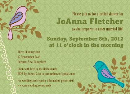 Wedding Shower Invitation - Birds