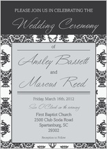 Wedding Invitation - damask pattern wedding