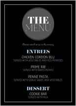 Menu - modern spotlight