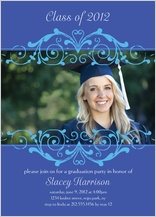 Graduation Party Invitation - blue scroll Graduation Party Invitation - blue scroll
