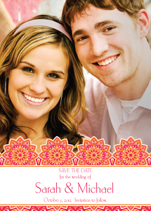 Save the Date Card with photo - Moroccan Medallion