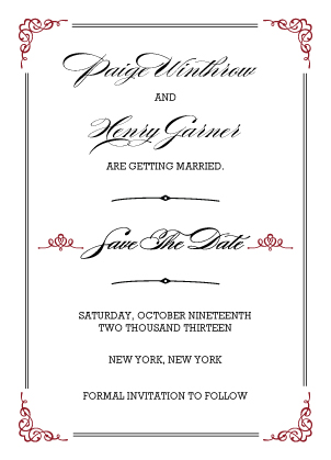 Save the Date Card - Traditions