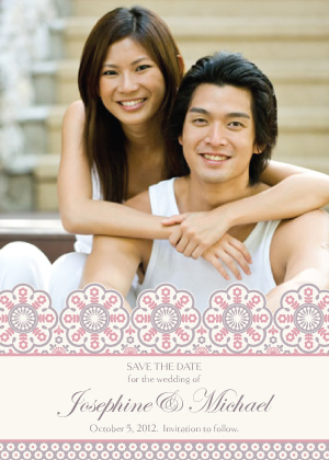Save the Date Card with photo - Cherry Cordial