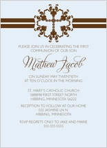 First Communion Invitation - simple stripe first communion