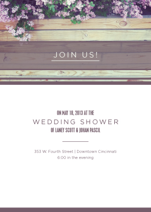 Wedding Shower Invitation - Lilac & Wood