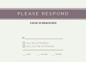 Response Card with menu options