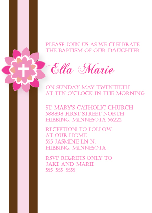 Baptism Invitation - Floral Baptism