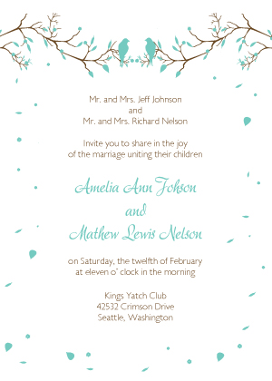 Wedding Invitation - Love Birds
