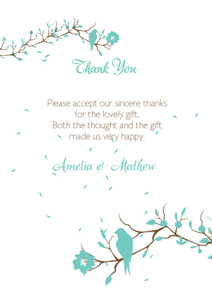 Wedding Thank You Card - Love Birds