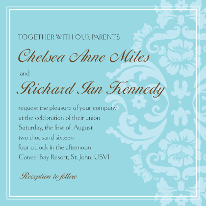 Wedding Invitation - Classic Damask