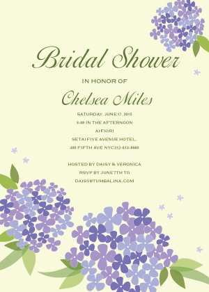Wedding Shower Invitation - Bridal Shower Hydrangea