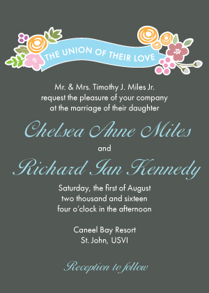 Wedding Invitation - Enchanted Flowers Banner