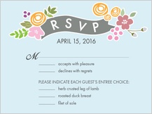 Response Card with menu options - enchanted flowers banner Response Card with menu options - enchanted flowers banner