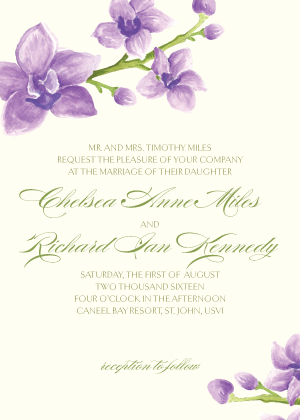 Wedding Invitation - Elegant Orchids