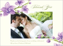 Wedding Thank You Card with photo - elegant orchids