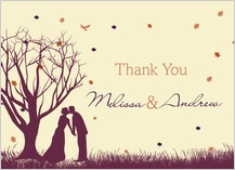 Wedding Thank You Card - fall leaf