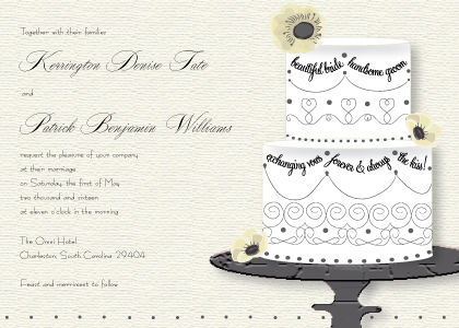 Wedding Cake (Words) - Wedding Invitation Look Love Send