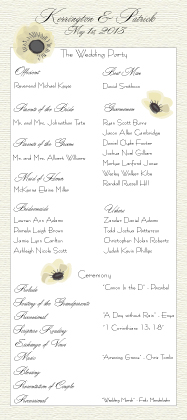 Program - Wedding Cake (Words)