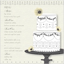 Menu - wedding cake (words)