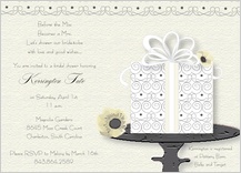 Wedding Shower Invitation - wedding cake (words)