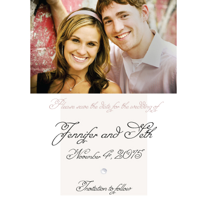 Save the Date Card with photo - Wedding Pearls