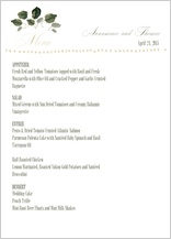 Menu - wedding greenery