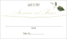 Place Card - wedding greenery