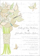 Wedding Invitation - butterfly wedding bouquet