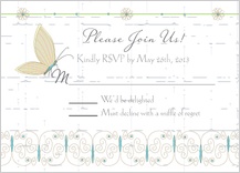 Response Card - butterfly wedding bouquet
