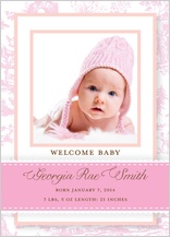 Birth Announcement with photo - baby toile