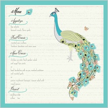 Menu - peacock butterfly flower garden