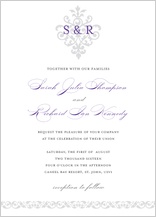 Wedding Invitation - damask monogram