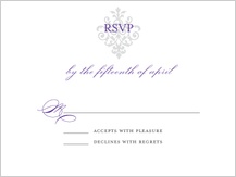Response Card - damask monogram