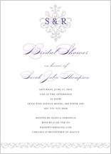 Wedding Shower Invitation - damask monogram