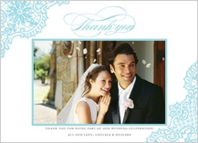 Wedding Thank You Card with photo - lace
