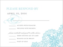 Response Card with menu options - lace