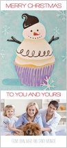 Holiday Cards - snowman cupcake