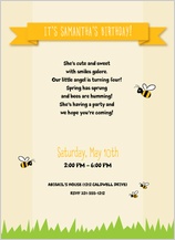Birthday Party Invitation - bumble bee birthday Birthday Party Invitation - bumble bee birthday